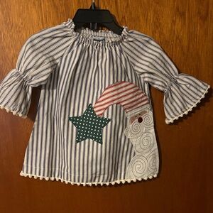 Mud Pie Blue and White Striped Girls Dress